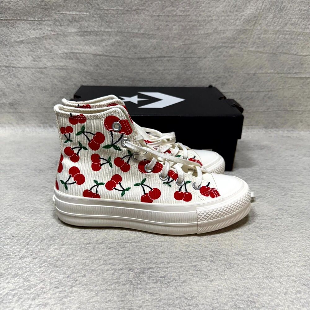Converse All Star Lift Festival Women's Platform Shoes Cherry Print Size 6.5 NEW